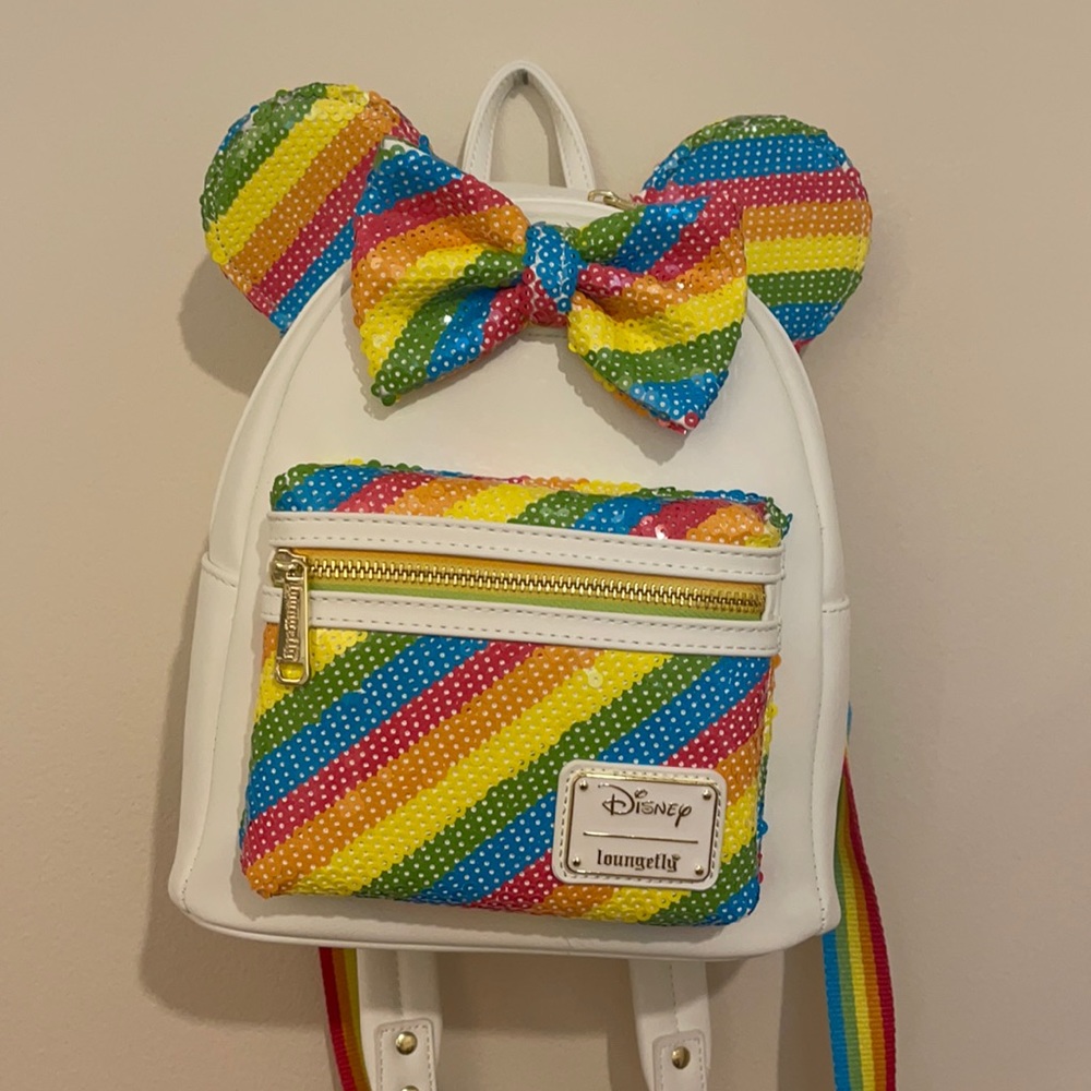 Loungefly Rainbow Sequin Minnie Mouse Mini Backpack